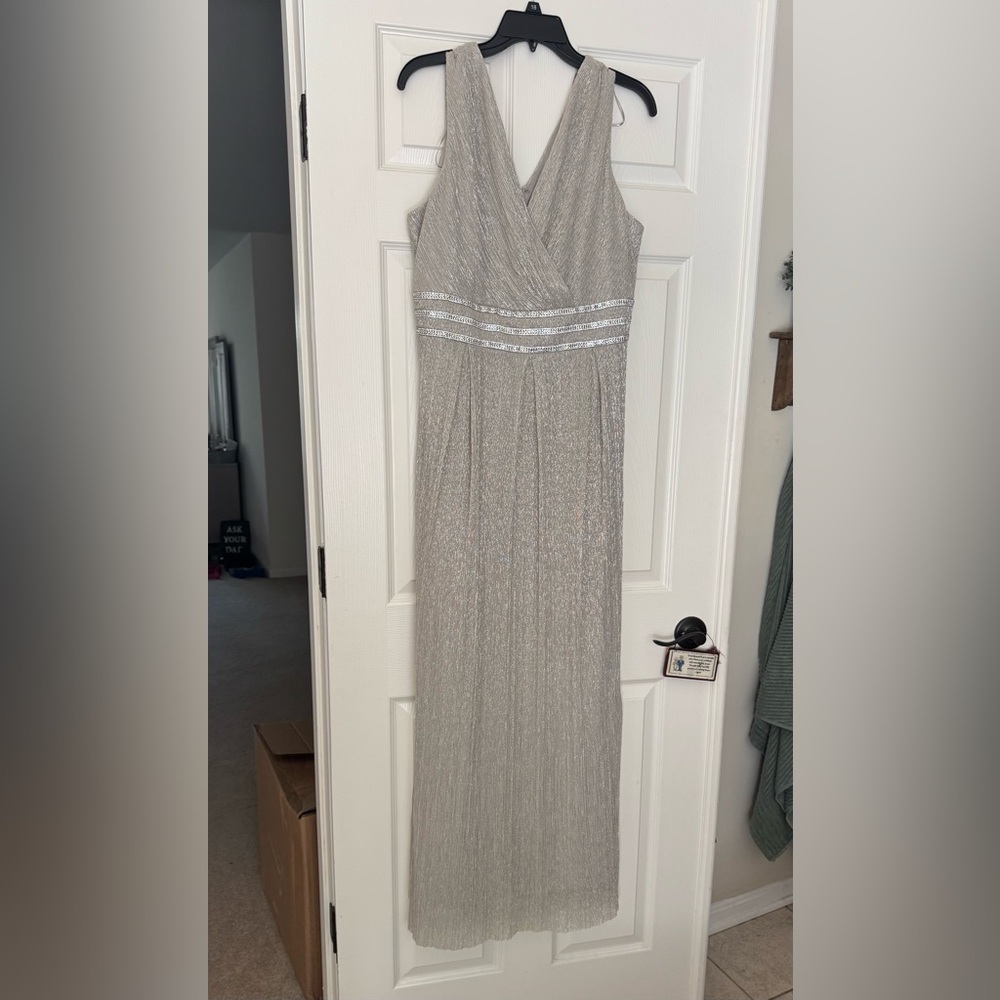 R&M Richards Shimmering Silver Gown